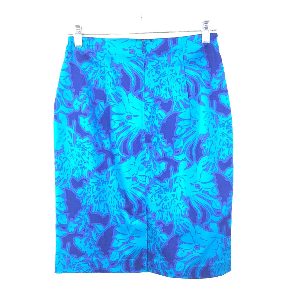 Worthington Skirt Size 6 Floral Blue Straight *Q - Picture 2 of 4